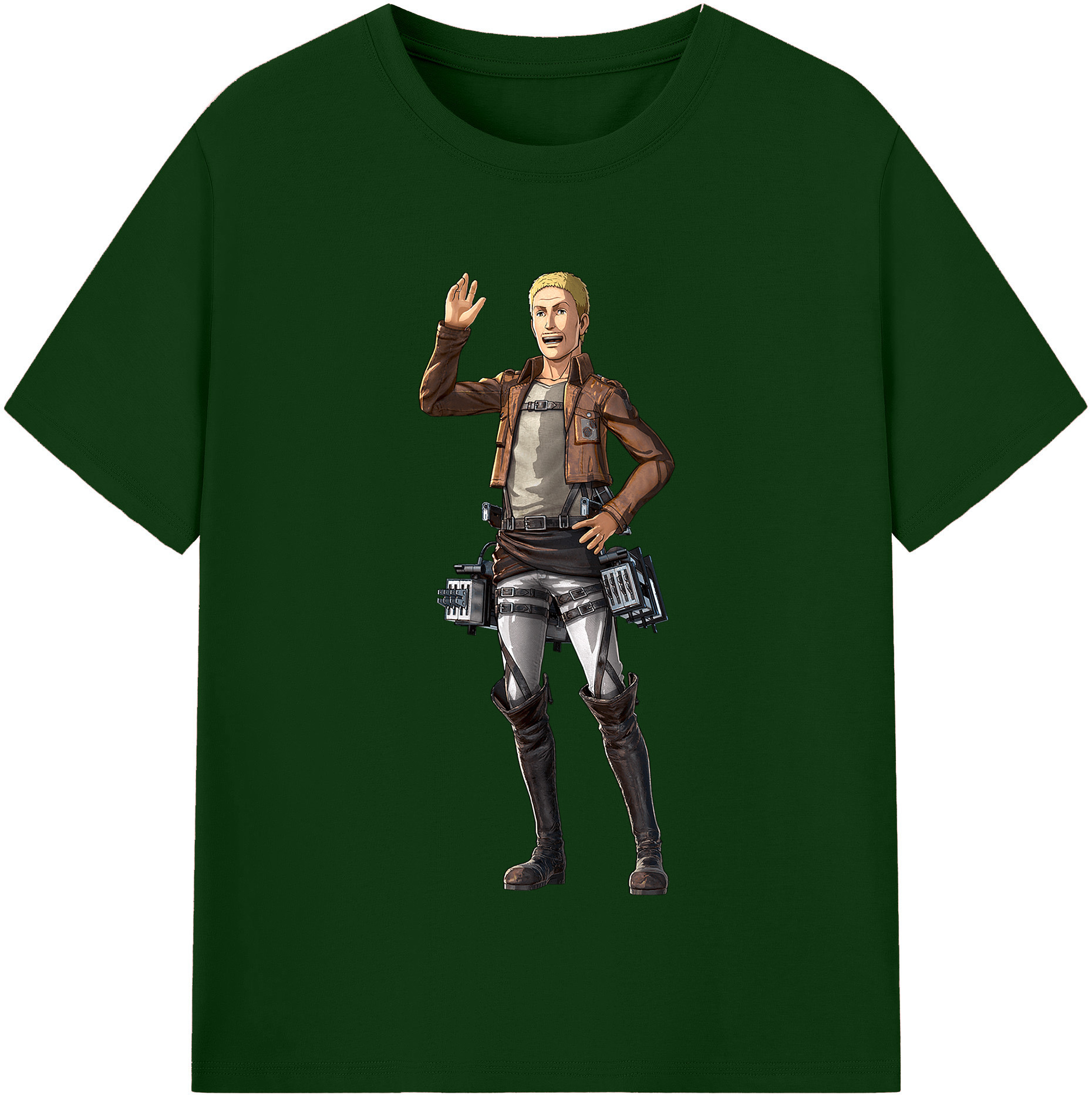 （画像用） 進撃の巨人 ハンネス Attack on Titan Hannes 綿100％半袖Tシャツ（フロントプリント）